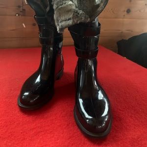 Stuart Weitzman faux fur-lined rain boots